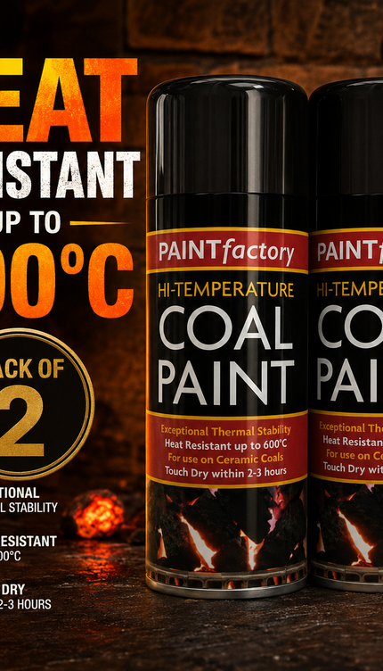 Black Coal Spray Paint 400ML High Temp Heat Resistant Ceramic Stove Gas 2-Pack