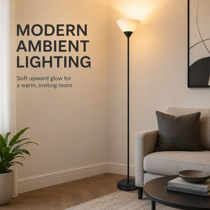 Uplighter Floor Lamp Sleek & Modern Standing Tall Lamp for Home Office