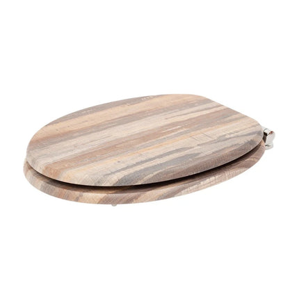 18'' Universal Wooden Toilet Seat Easy Fit WC Bathroom Seat with Strong Fixing