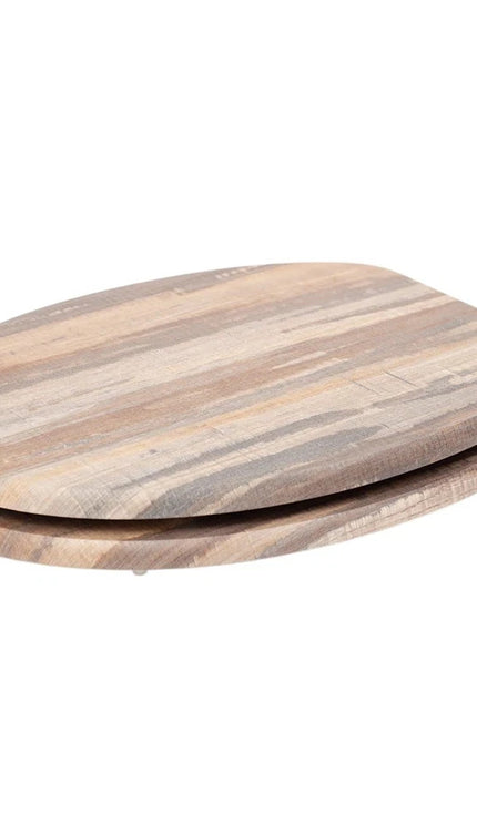 18'' Universal Wooden Toilet Seat Easy Fit WC Bathroom Seat with Strong Fixing