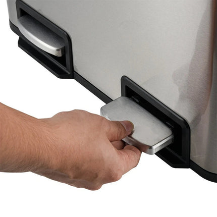 40L Pedal Bin Stainless Steel 2x20L Double Compartment Home Office Waste Can