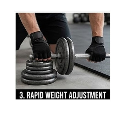 Adjustable Dumbbell Barbell Set Cast Iron 15-50KG Body Building Set - Box Damage