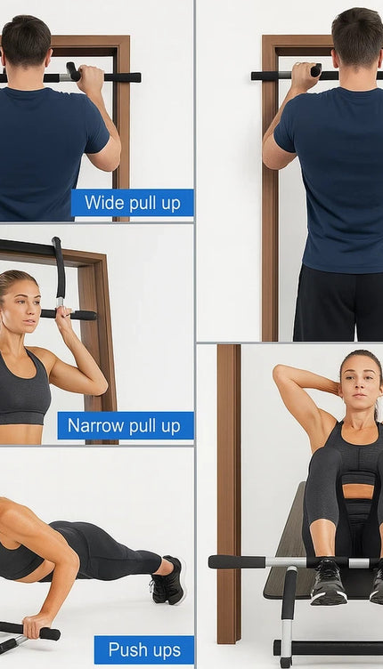 Pull up Bar Door Frame Multi Grip Chin Up Bar Push up - No Drilling Required