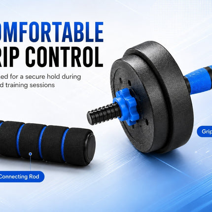 Adjustable Dumbbell & Barbell Set-Blue