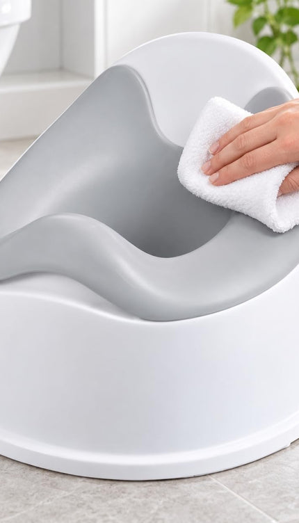 Toddler Potty Training Chair Baby Toilet Trainer High Back Easy Clean White Grey