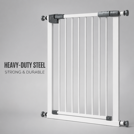 Baby Stair Gate | Pressure Fit Auto-Close Child & Pet Safety Gate – White