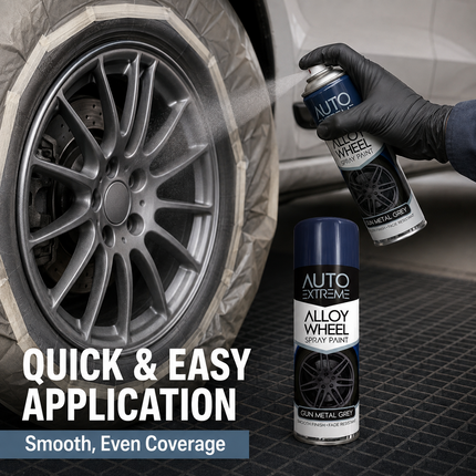 2x AX Gun Metal Grey Alloy Wheel Spray Paint 300ml Smooth Finish Fade Resistant