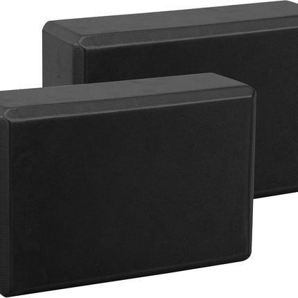 Yoga Gym Blocks 2pcs Black Comfortable Non-Slip Workout Fitness Bricks Pilates