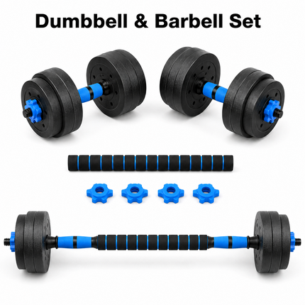 Dumbbell Barbell Set 15KG Complete Home Exercise System