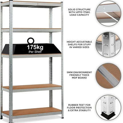 5-Tier Steel Storage Racks – 3 Pack