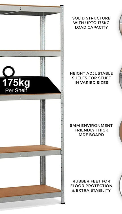 5-Tier Steel Storage Racks – 3 Pack