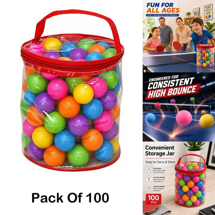 100 Pack 3-Star Table Tennis Balls – ABS Training Set