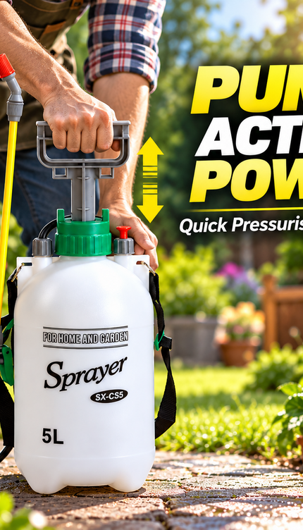 5L Garden Pressure Sprayer Pump Action Weed Killer Chemical Water Spray Bottle