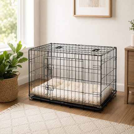 Dog Cage 36 Inch Metal Pet Crate Removable Tray
