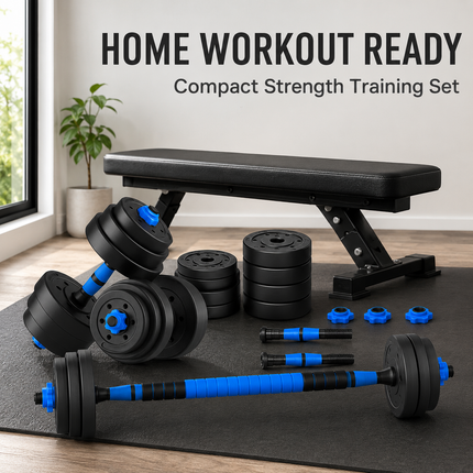 Dumbbell Barbell Set 20KG Adjustable Home Workout Kit