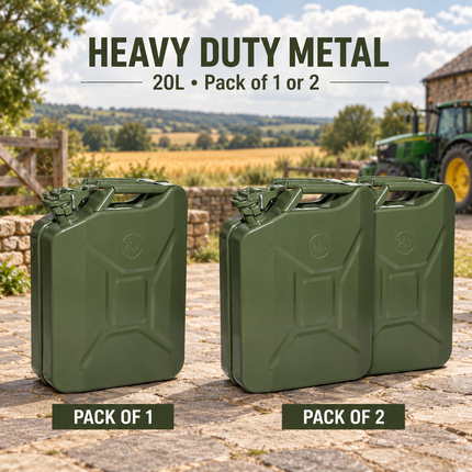 Metal Jerry Can 5L 10L 20L & Spout Heavy Duty Petrol Diesel Storage Container