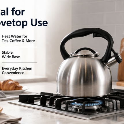 2.8L Whistling Kettle Stove Top Kitchen Stainless Steel Tea Coffee Water Boiler