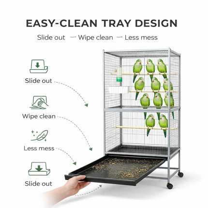 52 inch Steel Standing Large Flight King Bird Cage Cockatiels Parrot Pigeons