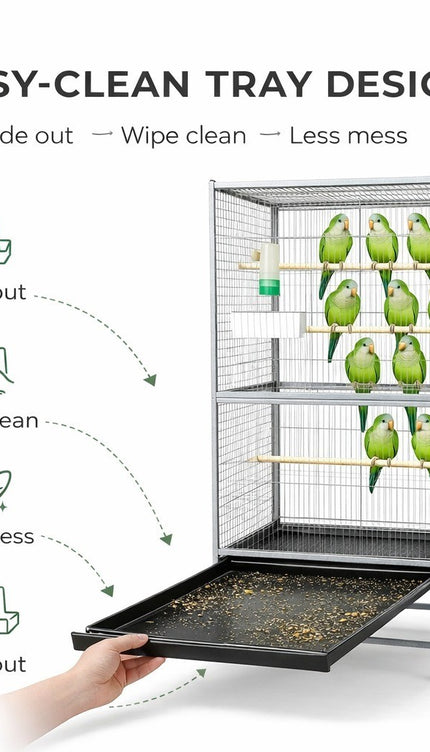 52 inch Steel Standing Large Flight King Bird Cage Cockatiels Parrot Pigeons