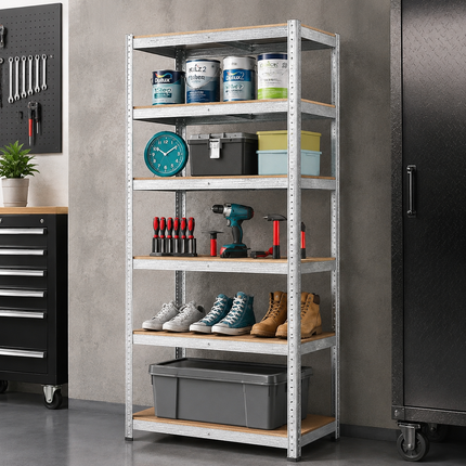5 Tier Steel Garage Shelving Unit – Silver