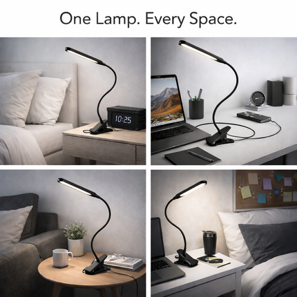 Clip-on Desk Lamp LED Reading Light USB Clamp Adjustable Flexible 4000K