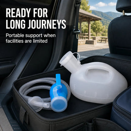 Urinal Bottle 2L Men Spill-Proof 1.5M Hose Portable Bedside Travel Car Camping