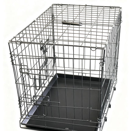 30 Inch Heavy Duty Metal Dog Cage Crate Medium Size Black Pet Kennel Carrier