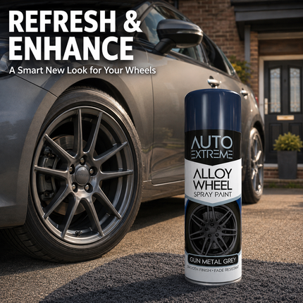 2x AX Gun Metal Grey Alloy Wheel Spray Paint 300ml Smooth Finish Fade Resistant