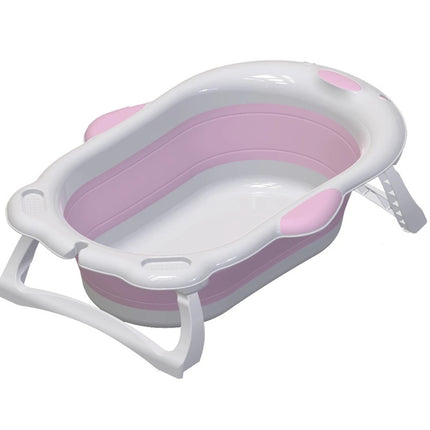 Baby Bath Tub Foldable Portable Water Plug w/ Temperature-Induced Toddler Infant