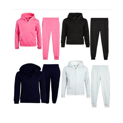 Hoodie Tracksuit For Unisex Kids Full Zip 2 Pcs School & Casual Sportswear Set