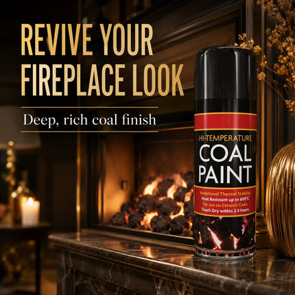 Black Coal Spray Paint 400ML High Temp Heat Resistant Ceramic Stove Gas 2-Pack