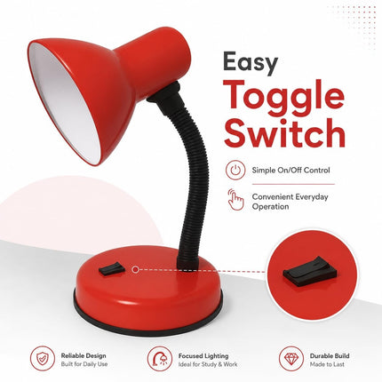 Study Desk Lamp Flexible Neck E27 40W Simple Design for Study Work Room Home