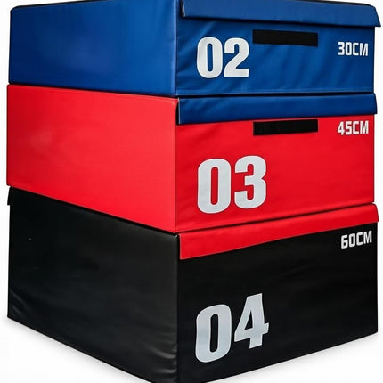 Soft Foam Plyometric Jump Box Set Of 3 Stackable Gym Fitness Exercise Plyo Boxes