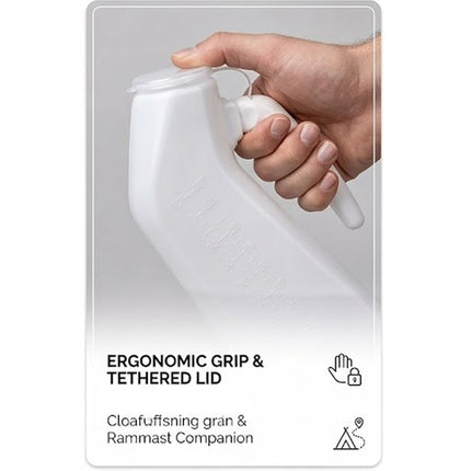 Unisex Urinal Bottle With Lid Funnel 1L Patients Travel Camping Pee Container