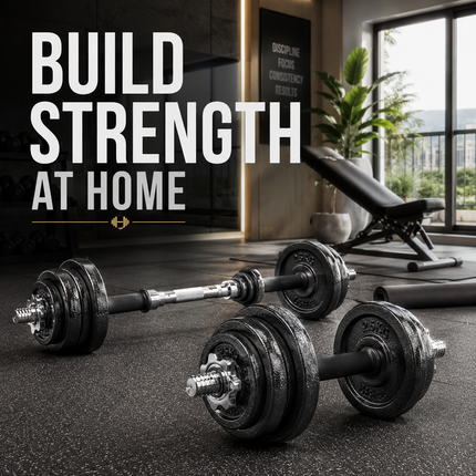 Cast Iron Dumbbell & Barbell Set – 50kg