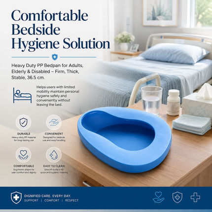 Unisex Bed Pan Elderly Disabled Bedridden Patients Spill Resistant Toilet Urinal