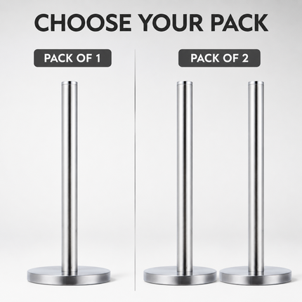 Tissue Roll Holder Free Standing Countertop Paper Stand Stainless Steel Holder