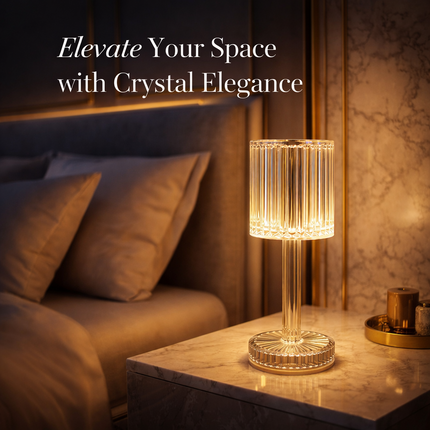 Crystal Touch Table Lamp 7 Color LED Rechargeable w/ Remote Desk Room Light