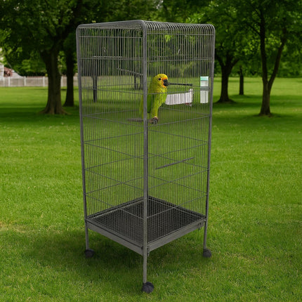 Large 53" Steel Bird Cage Standing Flight Aviary for Parrots Cockatiels & Pigeon