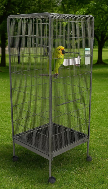 Large 53" Steel Bird Cage Standing Flight Aviary for Parrots Cockatiels & Pigeon