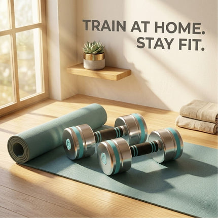Ultra Compact Dumbbell Set Chrome Steel Adjustable Anti-Slip Grip Gym Exercise