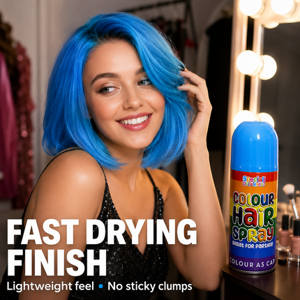 1x Adult Party Color Hair Spray 200ml Blue Washable Non-Permanent Hair Paint