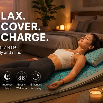 Accupressure Body Mat Massage Relieve Back & Neck Pain Relax Muscles Stress +Bag
