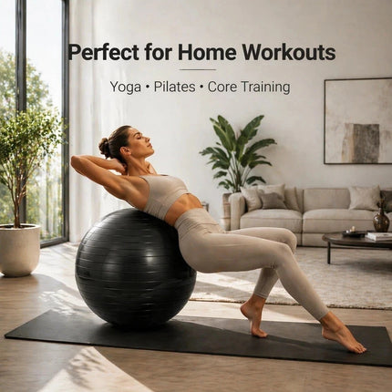 85cm Fitness Exercise Ball Black Anti Burst Yoga Swiss Pregnancy Ball With Pump