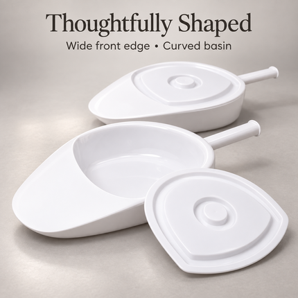 Portable Bed Pan with Lid Women and Men Spill-Resistant Reusable For Elderly