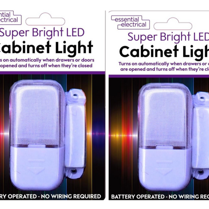 Essential Electrical Super Bright LED Cabinet Light Battery Operated - pack of 2