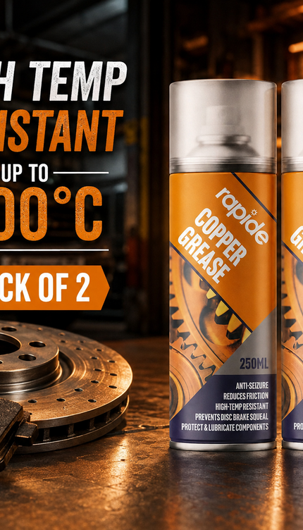 2x Rapide Copper Grease Spray 250ml Protects Lubricates Prevent Seizure Squeaks