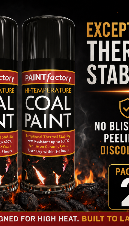 Black Coal Spray Paint 400ML High Temp Heat Resistant Ceramic Stove Gas 2-Pack