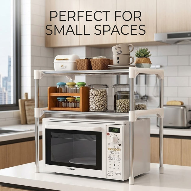 2-Tier Microwave Oven Stand & Kitchen Shelf
