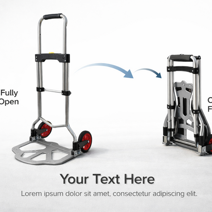 Foldable Hand Sack Truck 70kg Heavy Duty Trolley Cart with Adjustable Handle